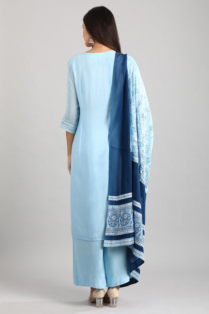 Blue Round Neck kurta Set