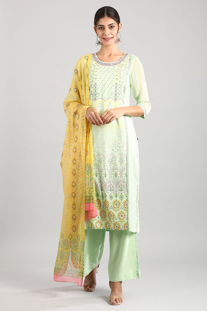 Green Round Neck kurta Set