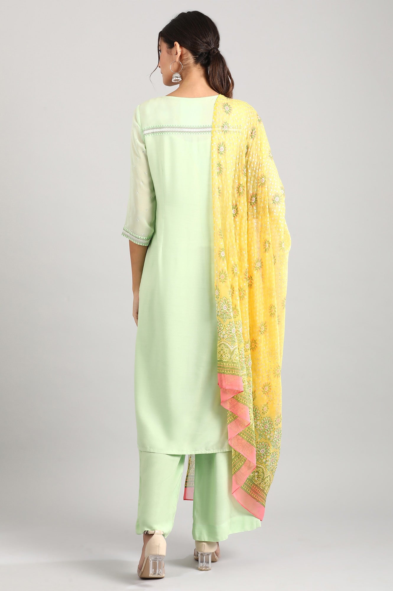 Green Round Neck kurta Set