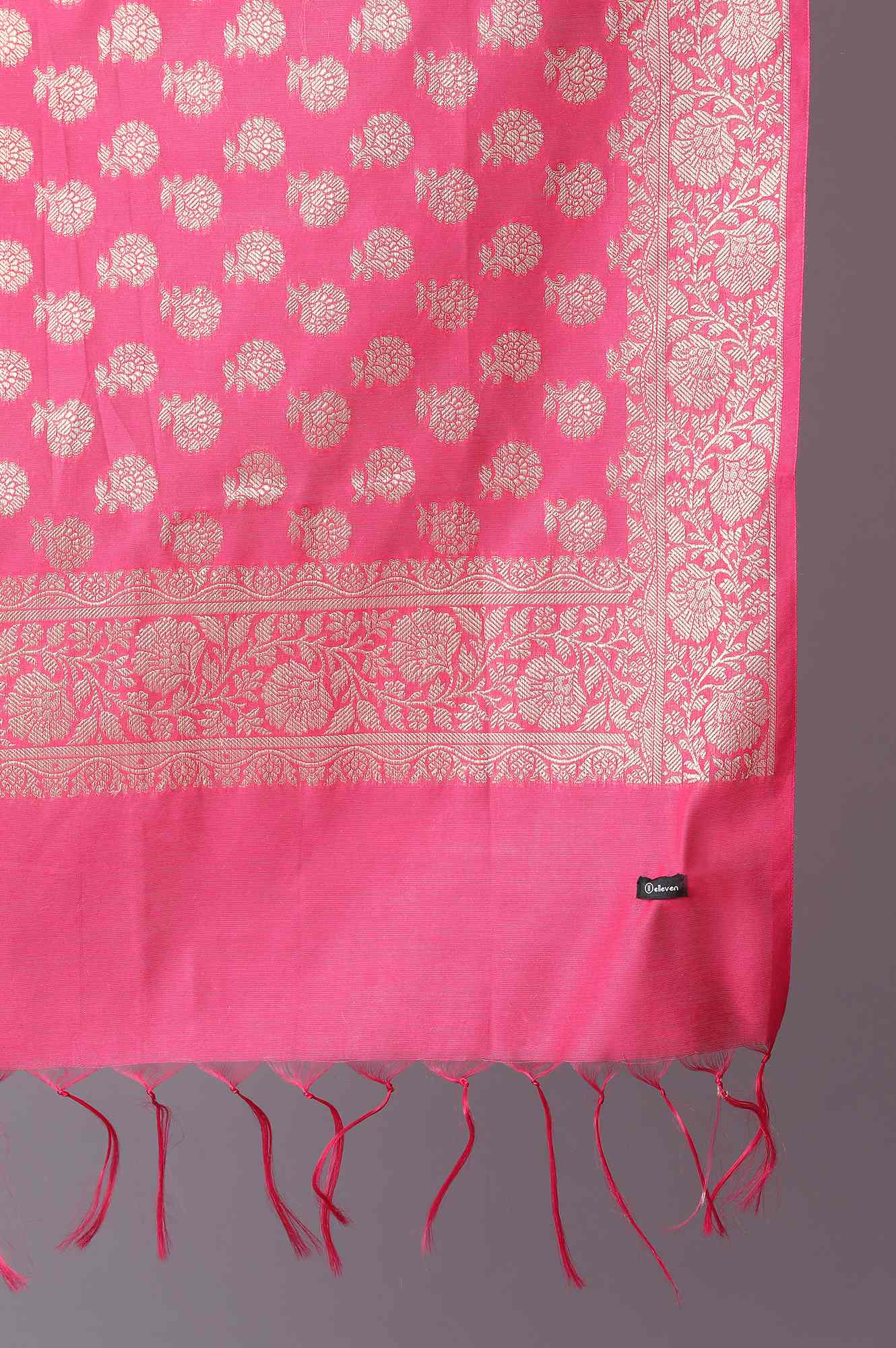 Pink Banaras Jacquard Dupatta