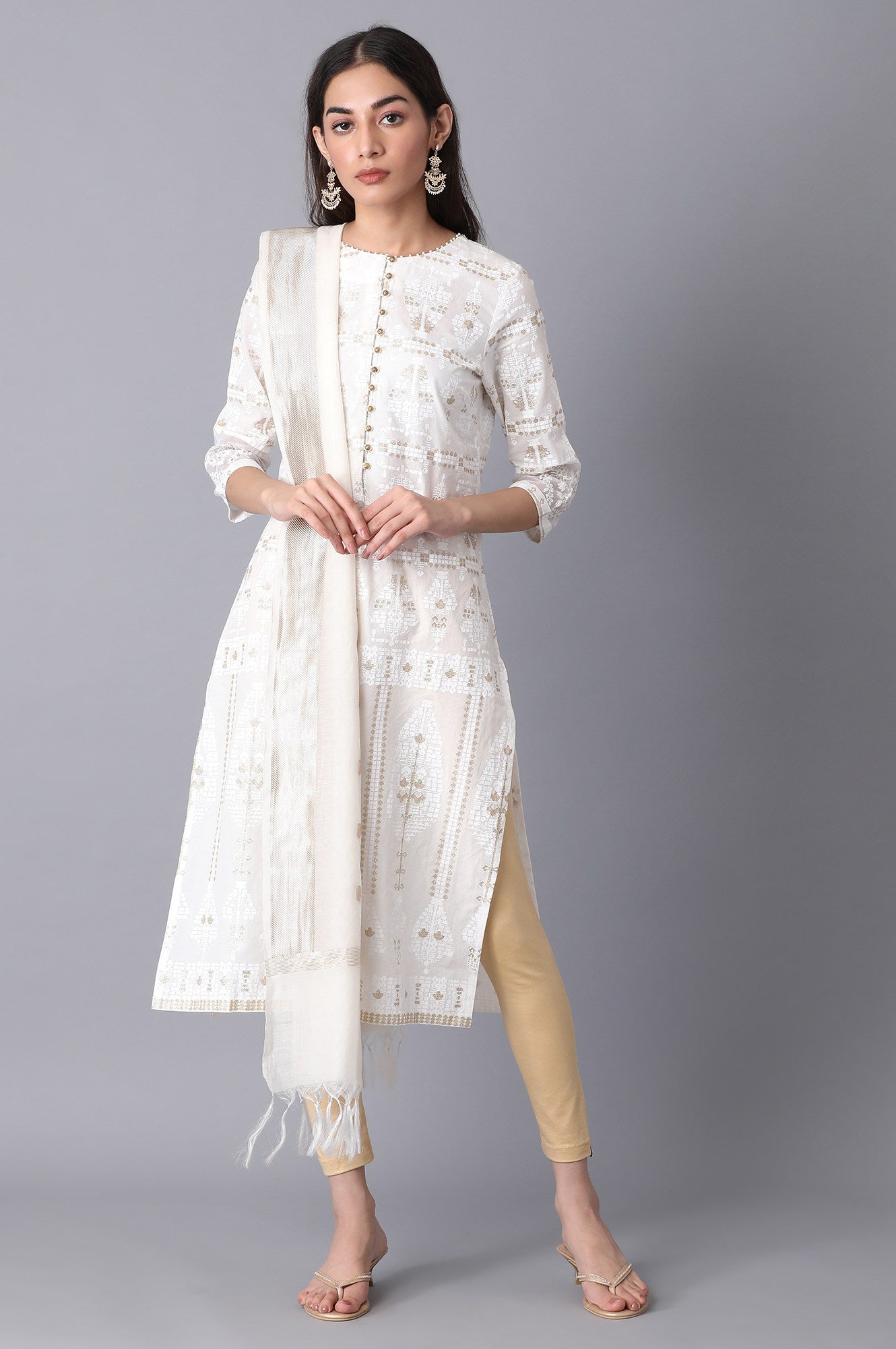 Off-White Banaras Jacquard Dupatta