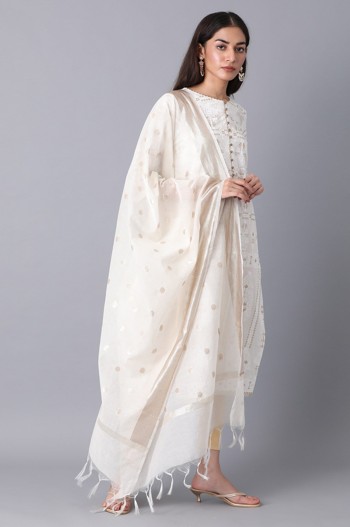 Off-White Banaras Jacquard Dupatta