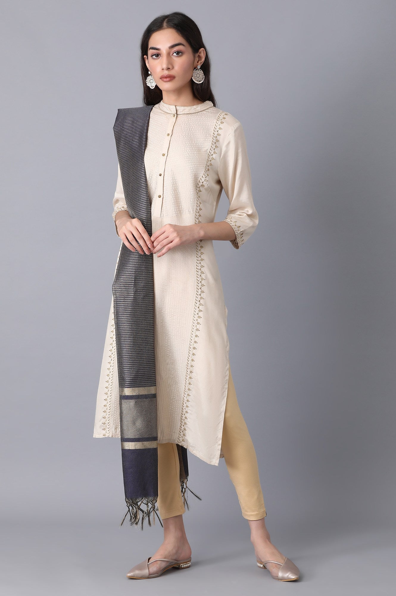 Navy Banaras Jacquard Dupatta