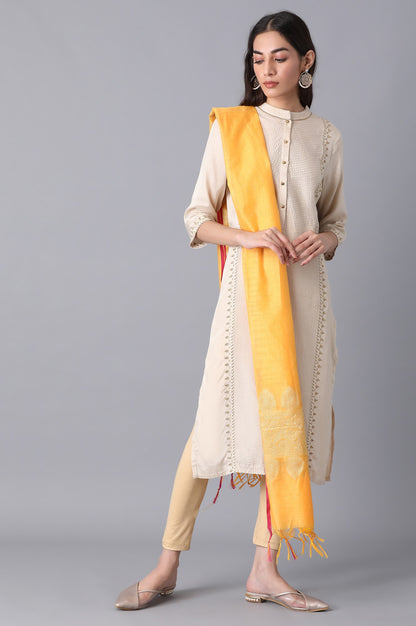 Yellow Banaras Jacquard Dupatta