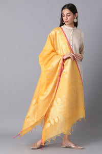 Yellow Banaras Jacquard Dupatta
