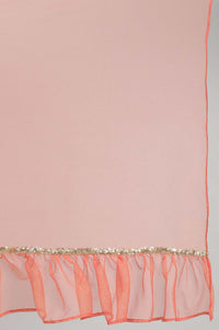 Grey kurta-Peach Sharara-Dupatta Set