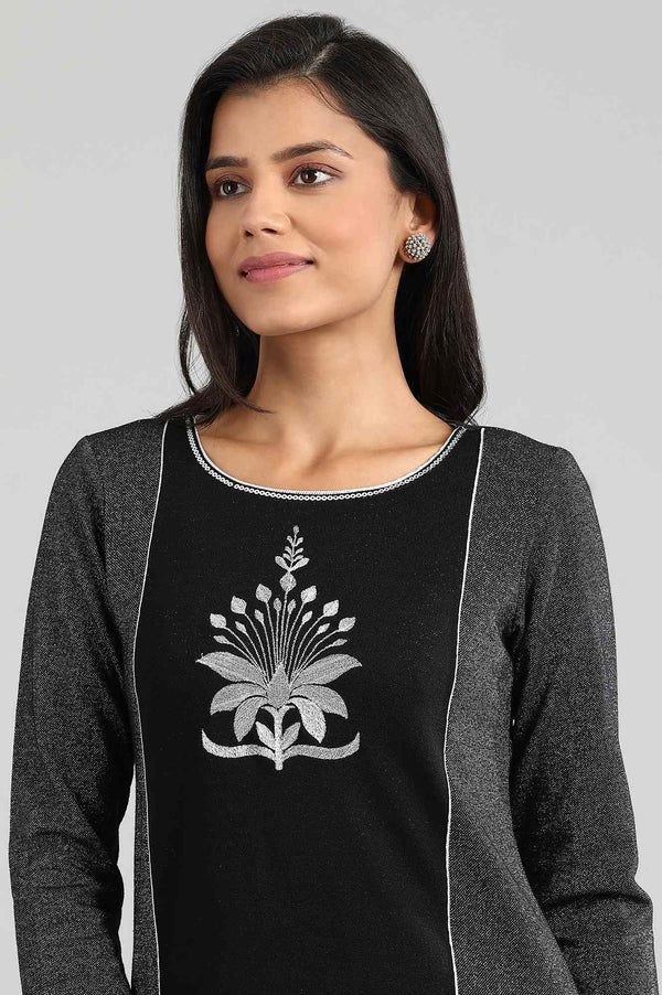 Black Round Neck Winter kurta