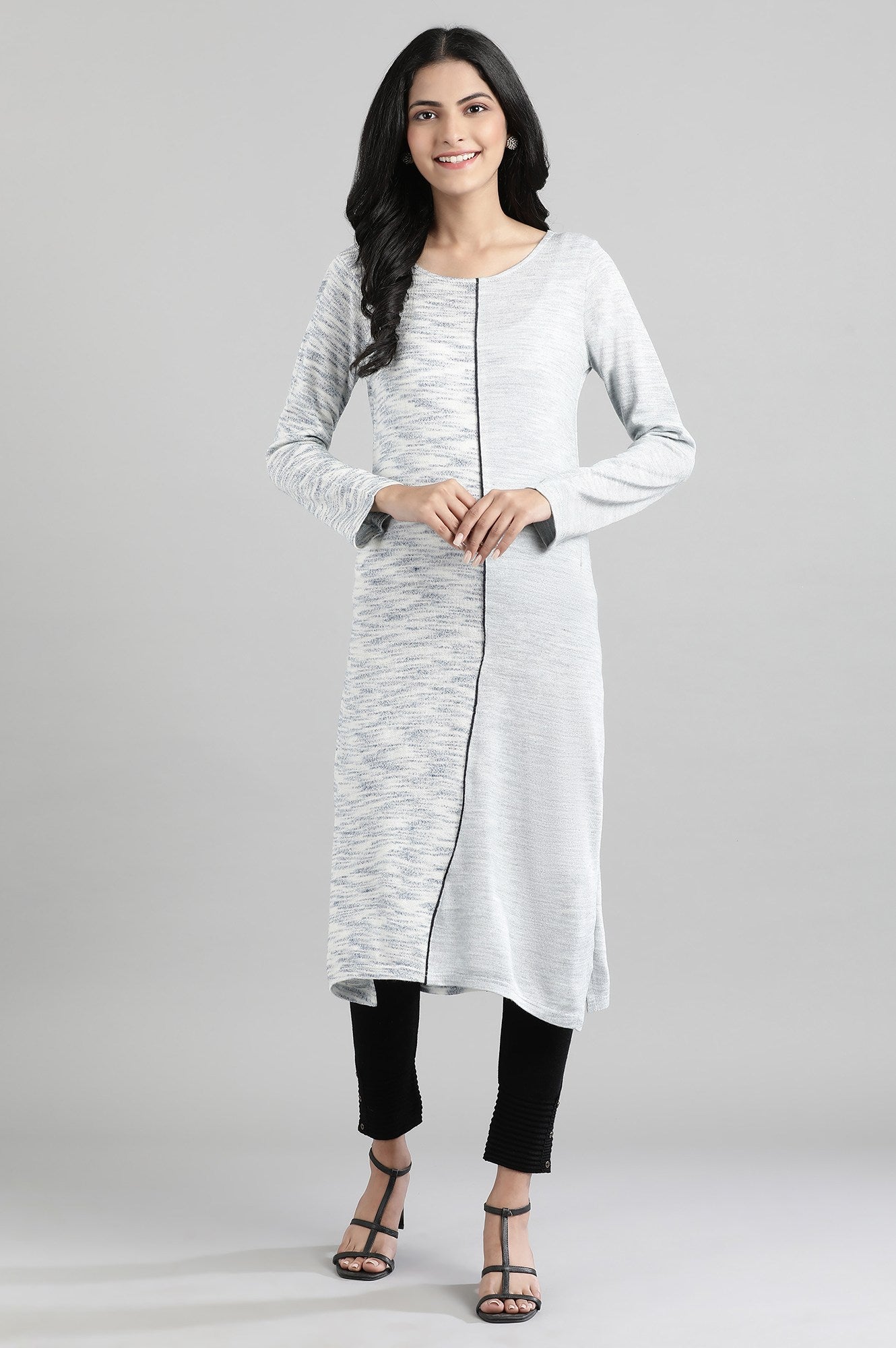 Mint Round Neck Winter kurta