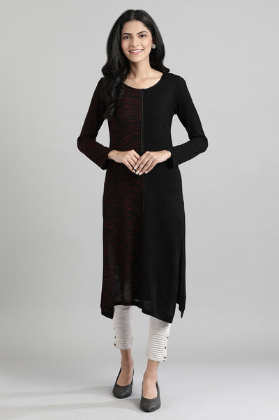 Black Round Neck Winter kurta
