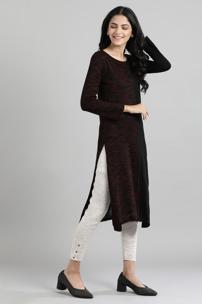 Black Round Neck Winter kurta