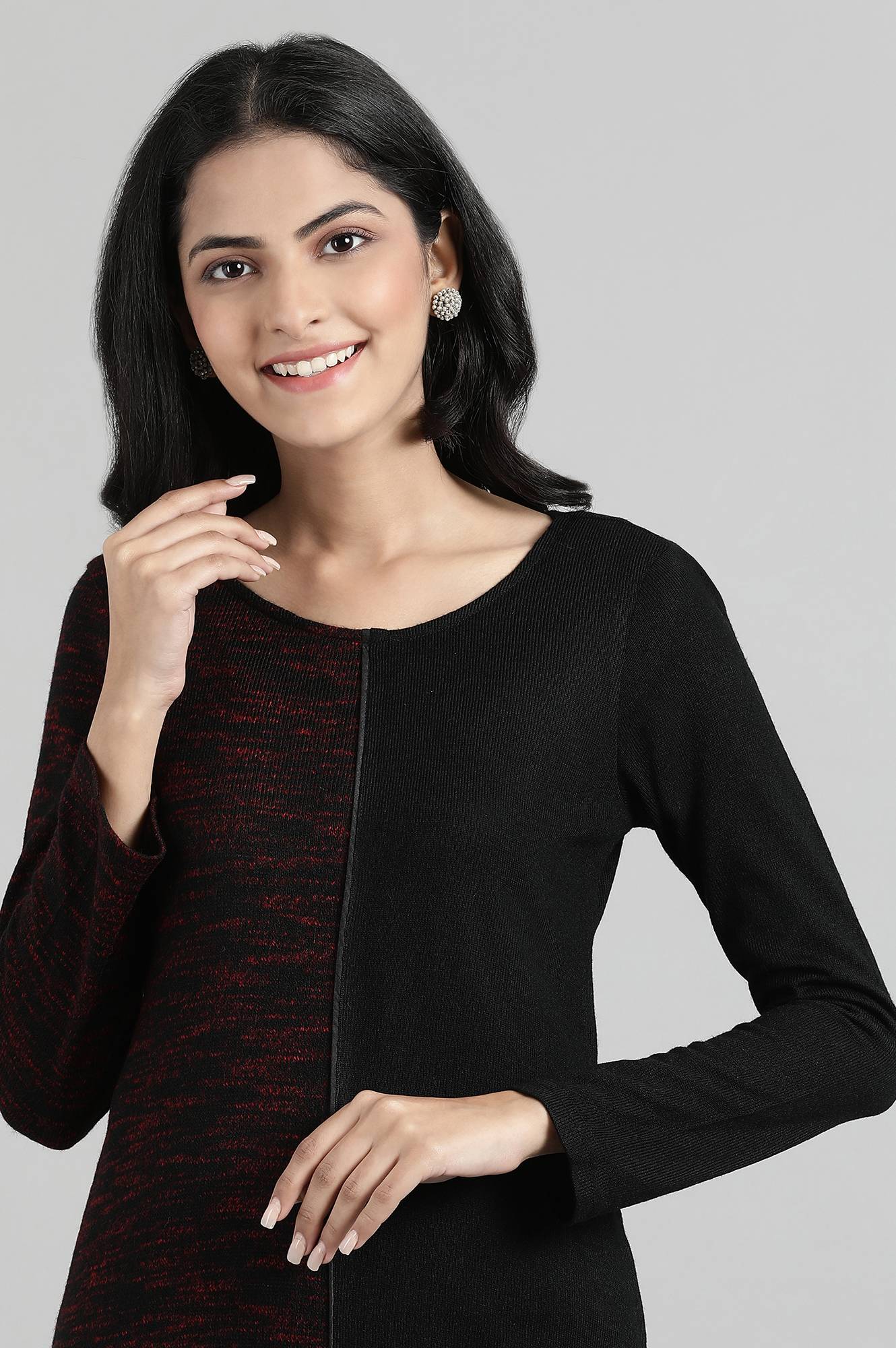 Black Round Neck Winter kurta