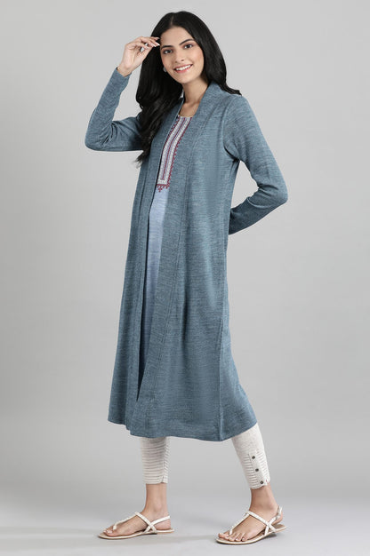 Blue Round Neck Winter kurta