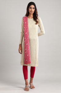 Beige Round Neck Winter kurta