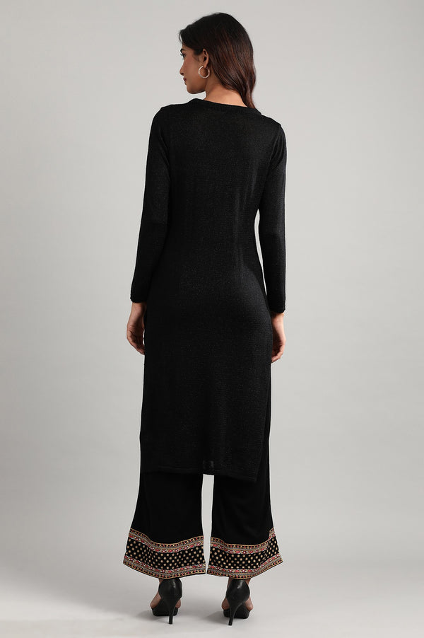 Black Round Neck Winter kurta