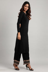 Black Round Neck Winter kurta