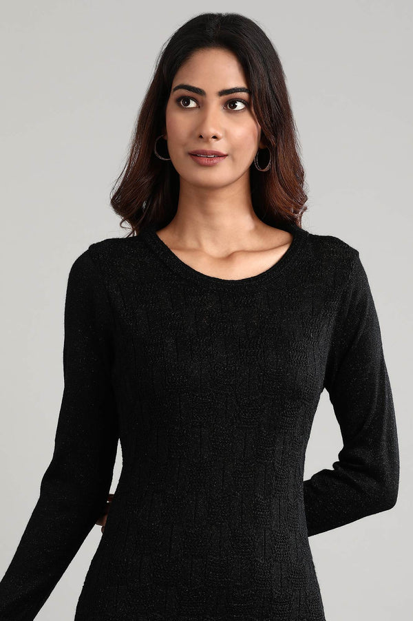 Black Round Neck Winter kurta