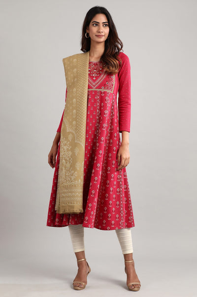 Pink Round Neck Winter kurta