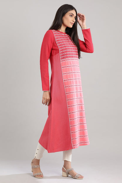 Red Mandarin Neck Winter kurta