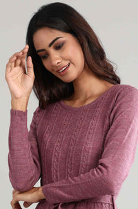 Blue Round Neck Winter Dress