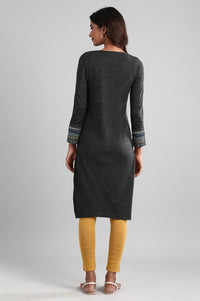 Grey Round Neck Winter kurta