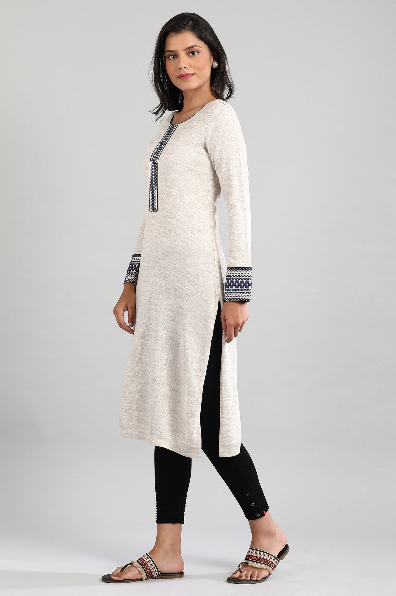 Buy Melange Round Neck Winter kurta Online for Woman Shop for Aurelia