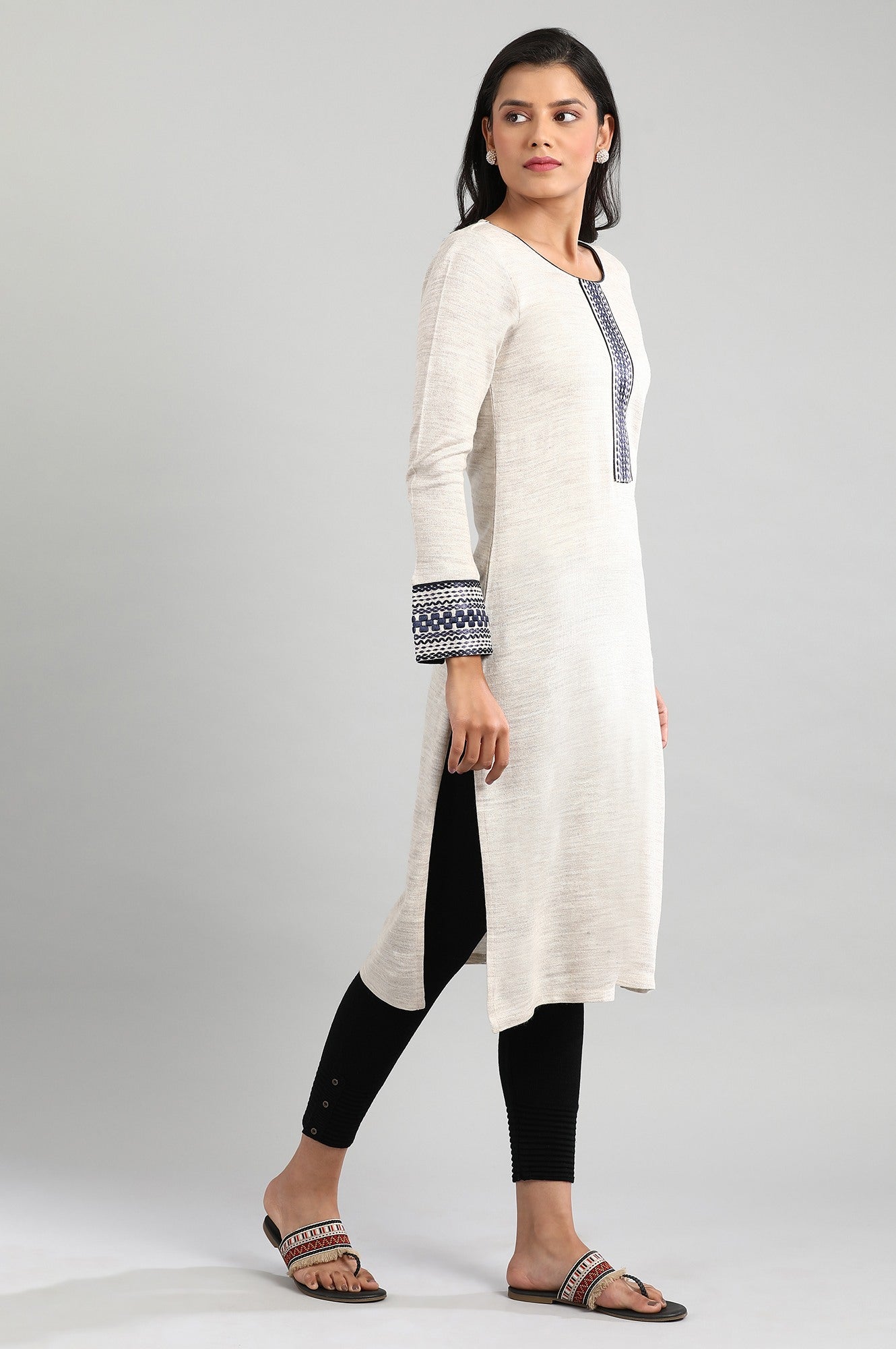 Buy Melange Round Neck Winter kurta Online for Woman Shop for Aurelia