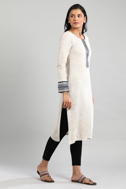 Melange Round Neck Winter kurta