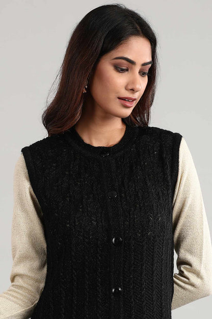 Black Round Neck Sleeveless Sweater