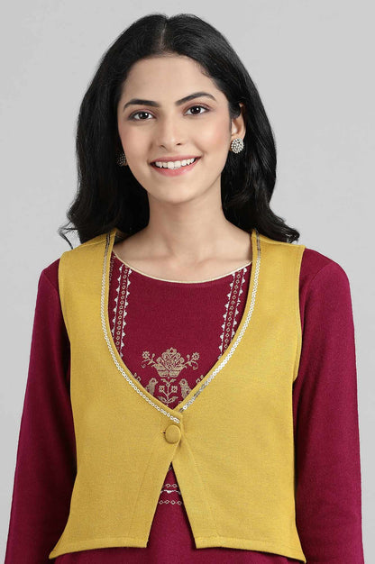 Teal Round Neck Winter kurta