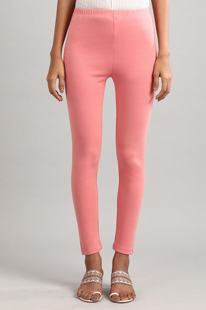 Pink Solid Winter Tights