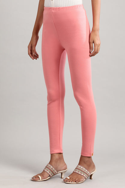 Pink Solid Winter Tights