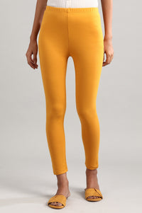 Yellow Solid Winter Tights