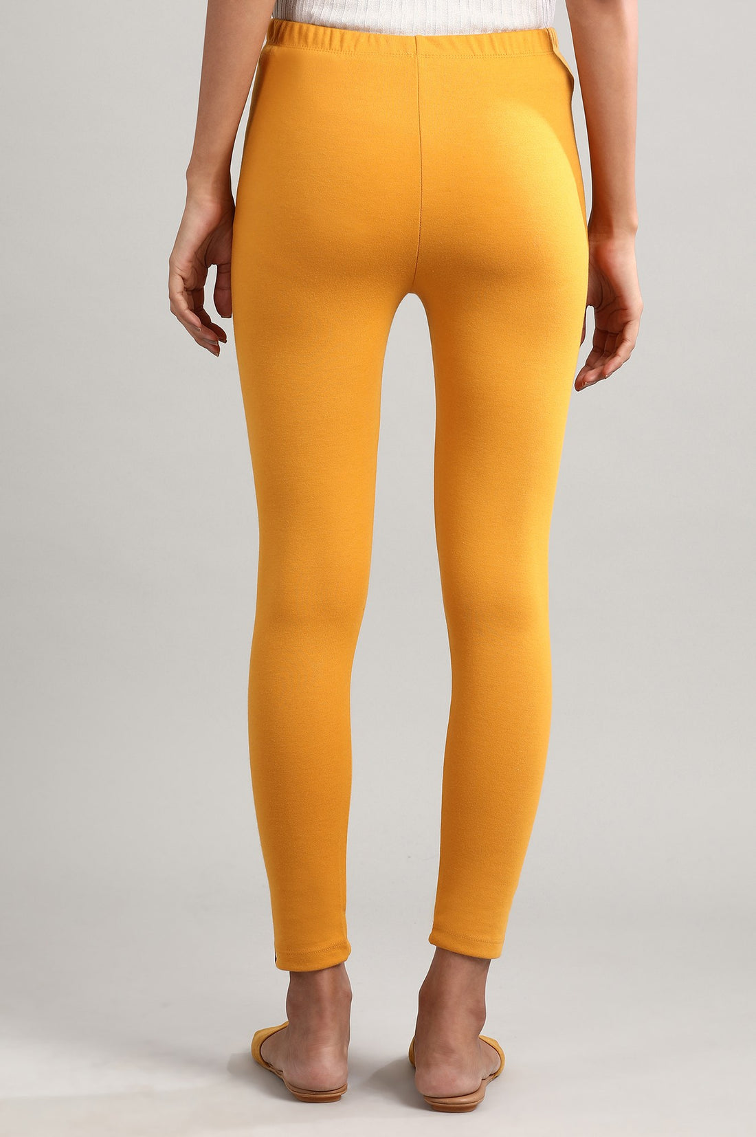 Yellow Solid Winter Tights