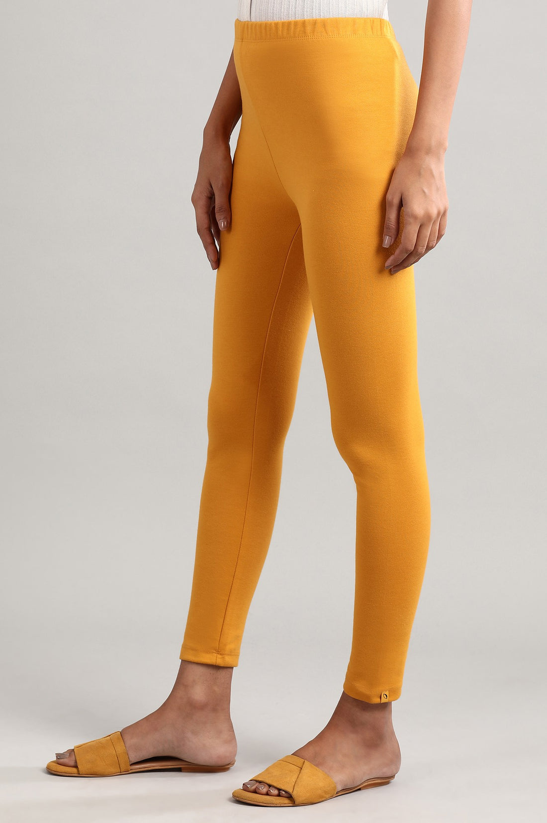 Yellow Solid Winter Tights