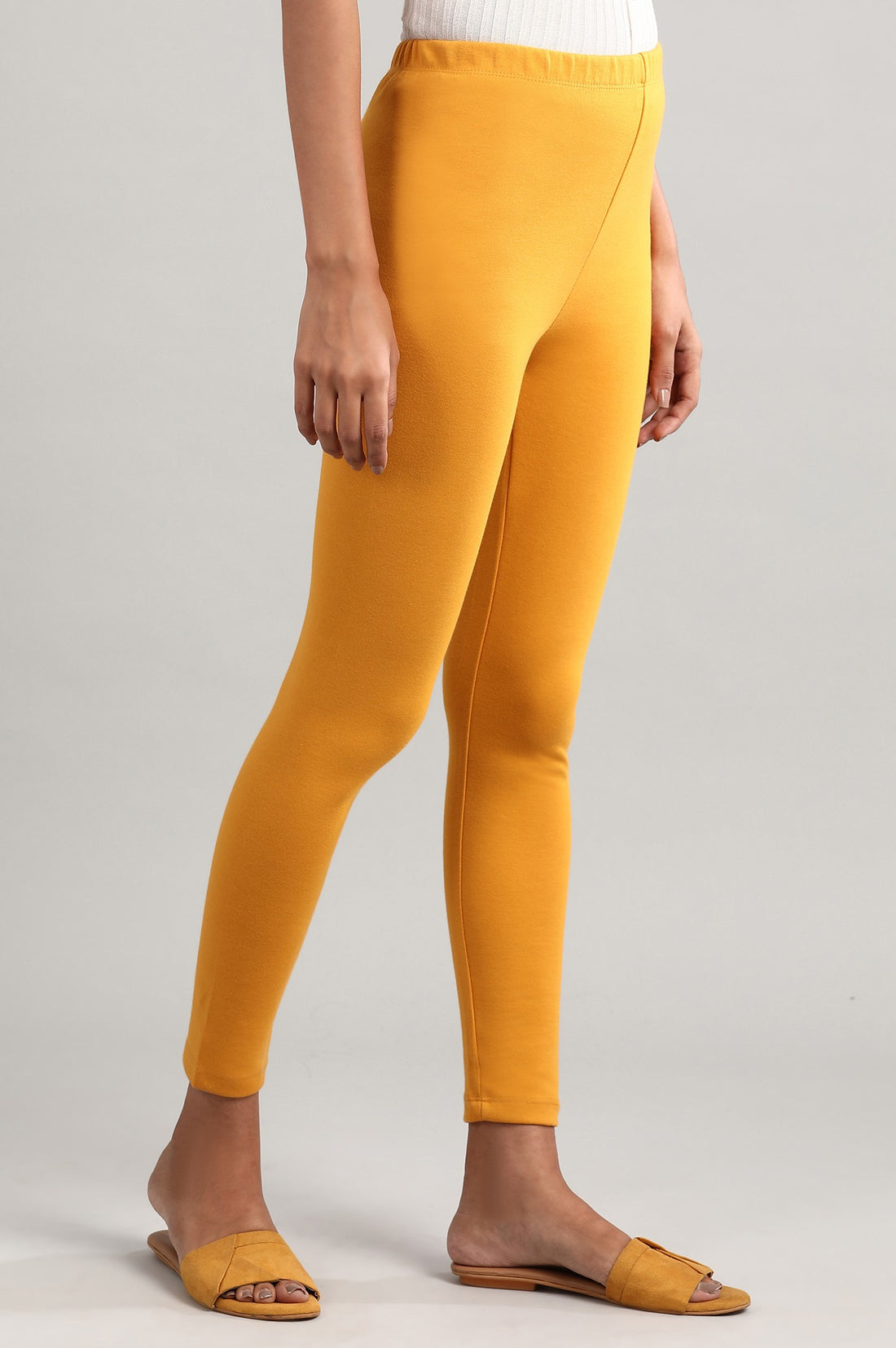 Yellow Solid Winter Tights