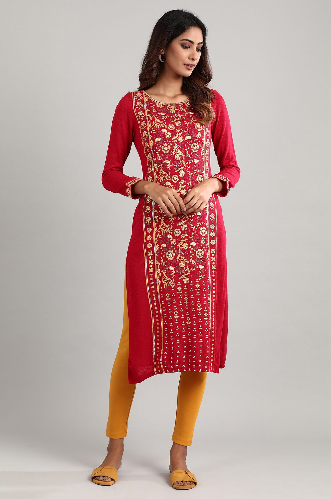 Yellow Solid Winter Tights