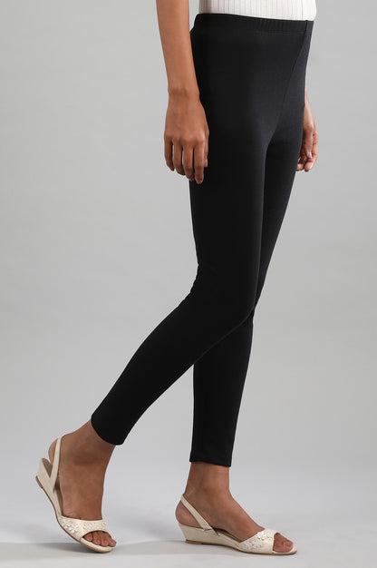 Black Solid Winter Tights