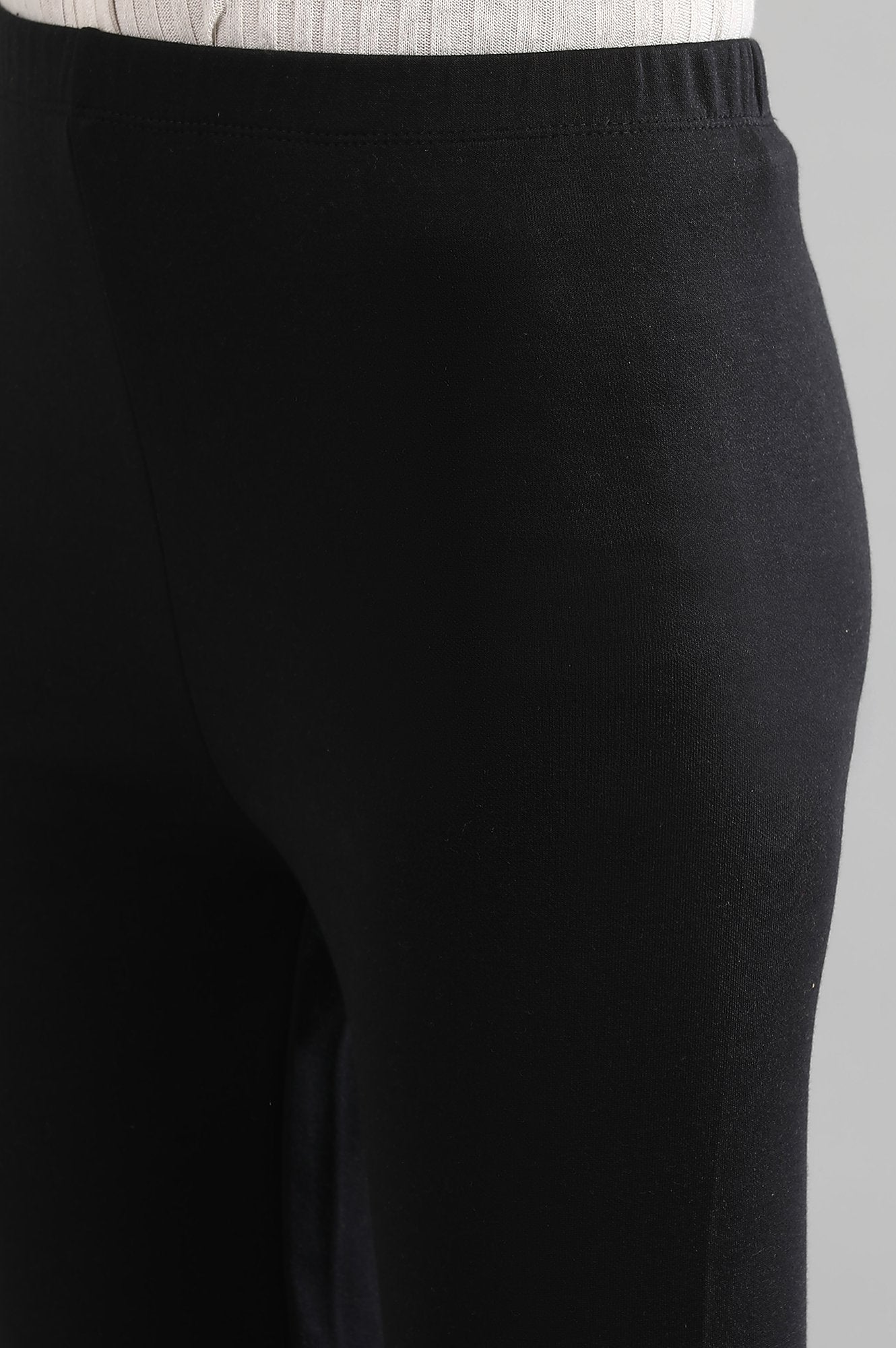 Black Solid Winter Tights