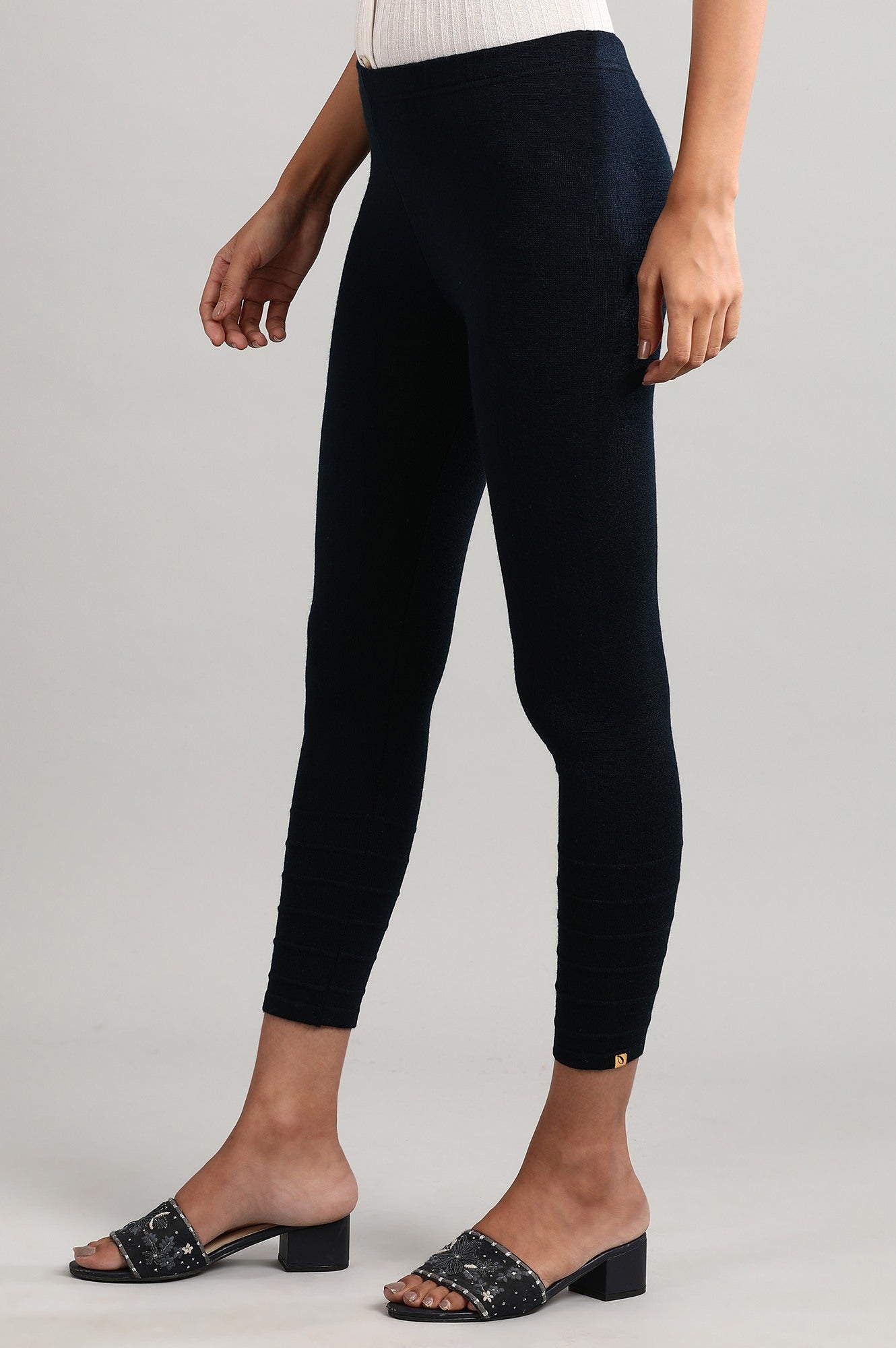 Navy Solid Winter Tights