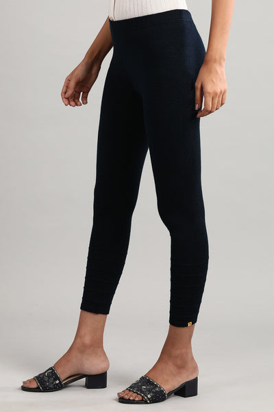 Navy Solid Winter Tights