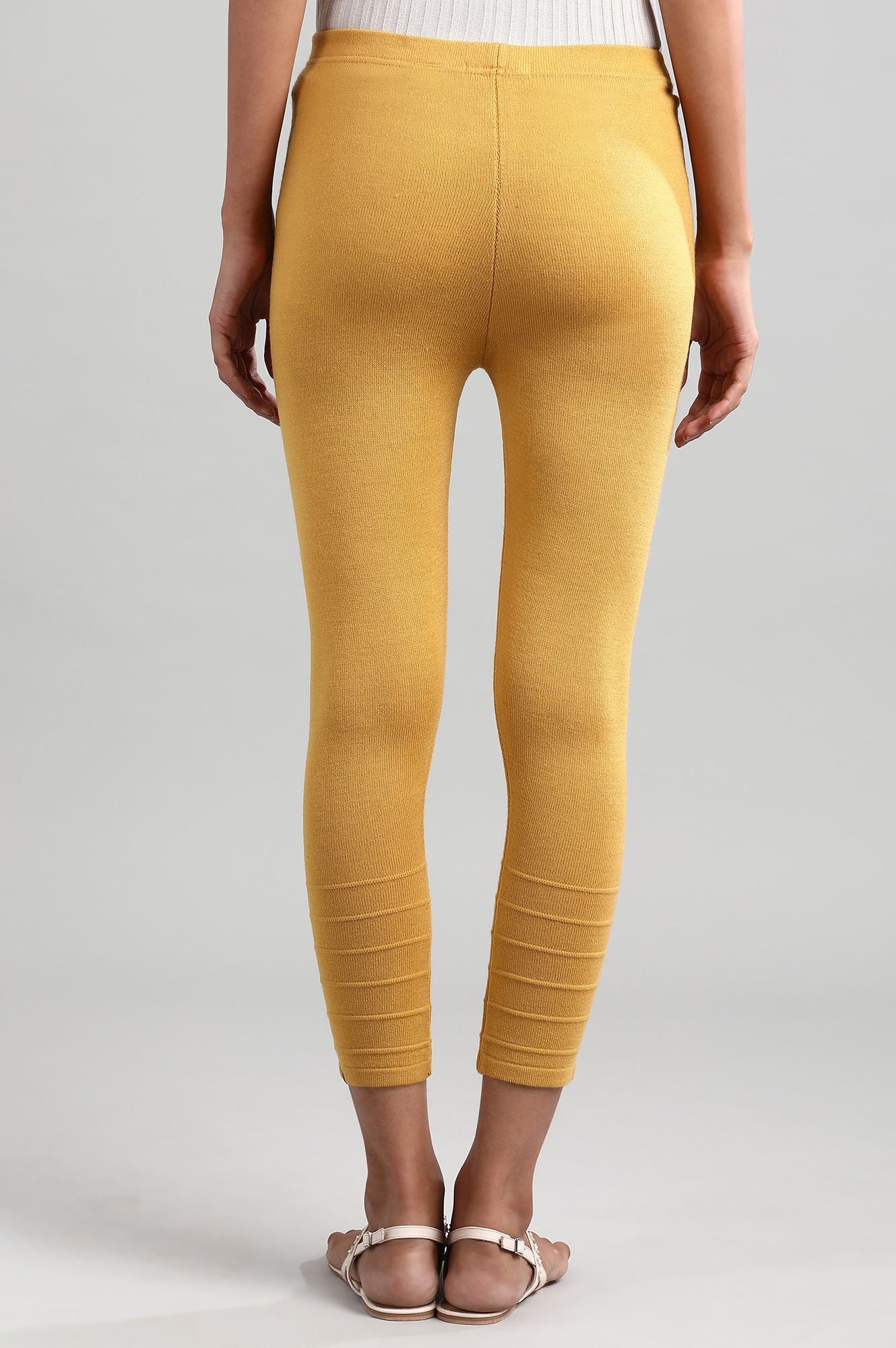 Yellow Solid Winter Tights