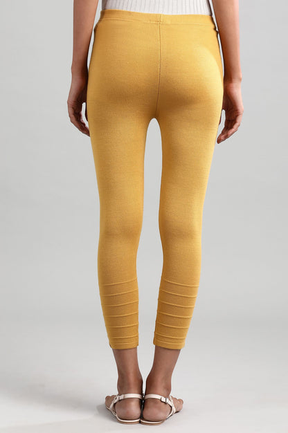 Yellow Solid Winter Tights