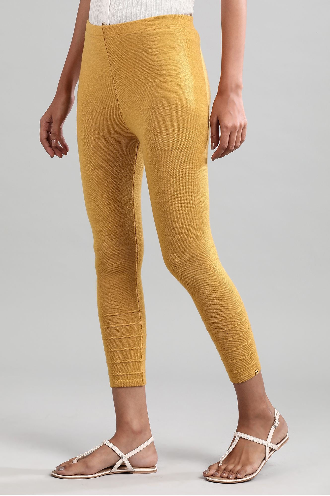 Yellow Solid Winter Tights