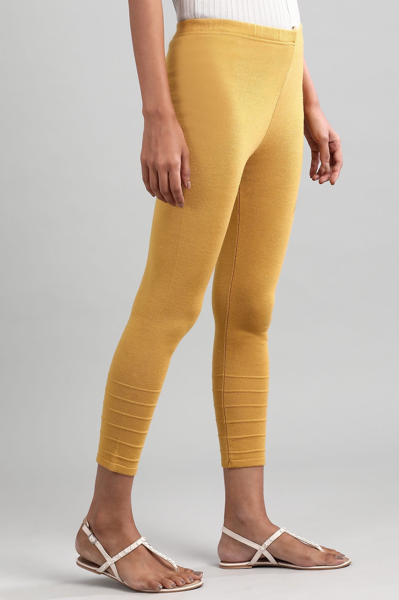 Yellow Solid Winter Tights