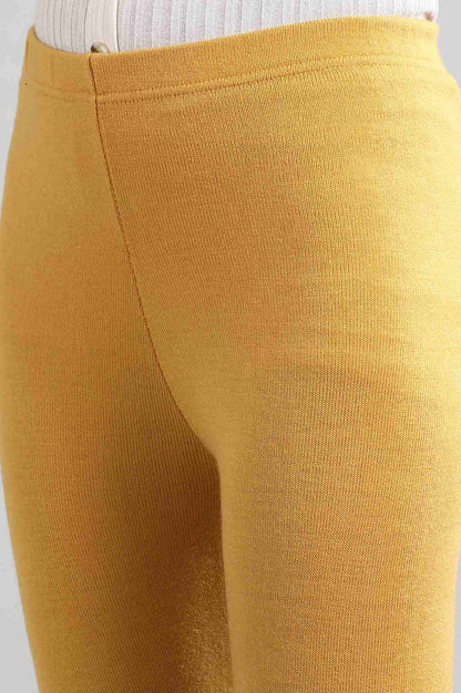 Yellow Solid Winter Tights