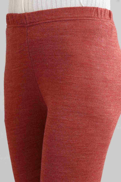 Red Solid Winter Tights