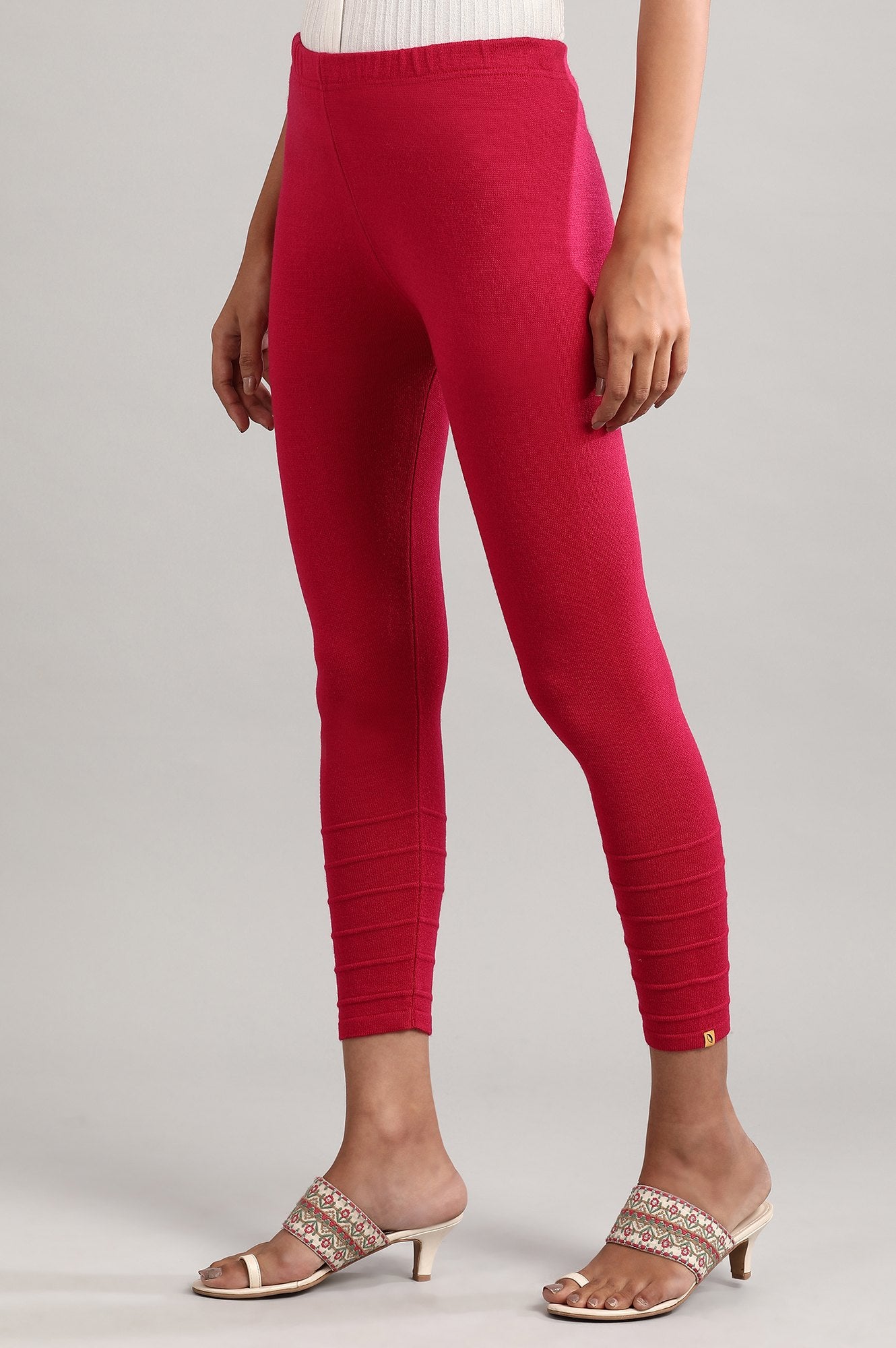 Pink Solid Winter Tights