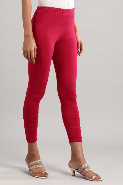 Pink Solid Winter Tights