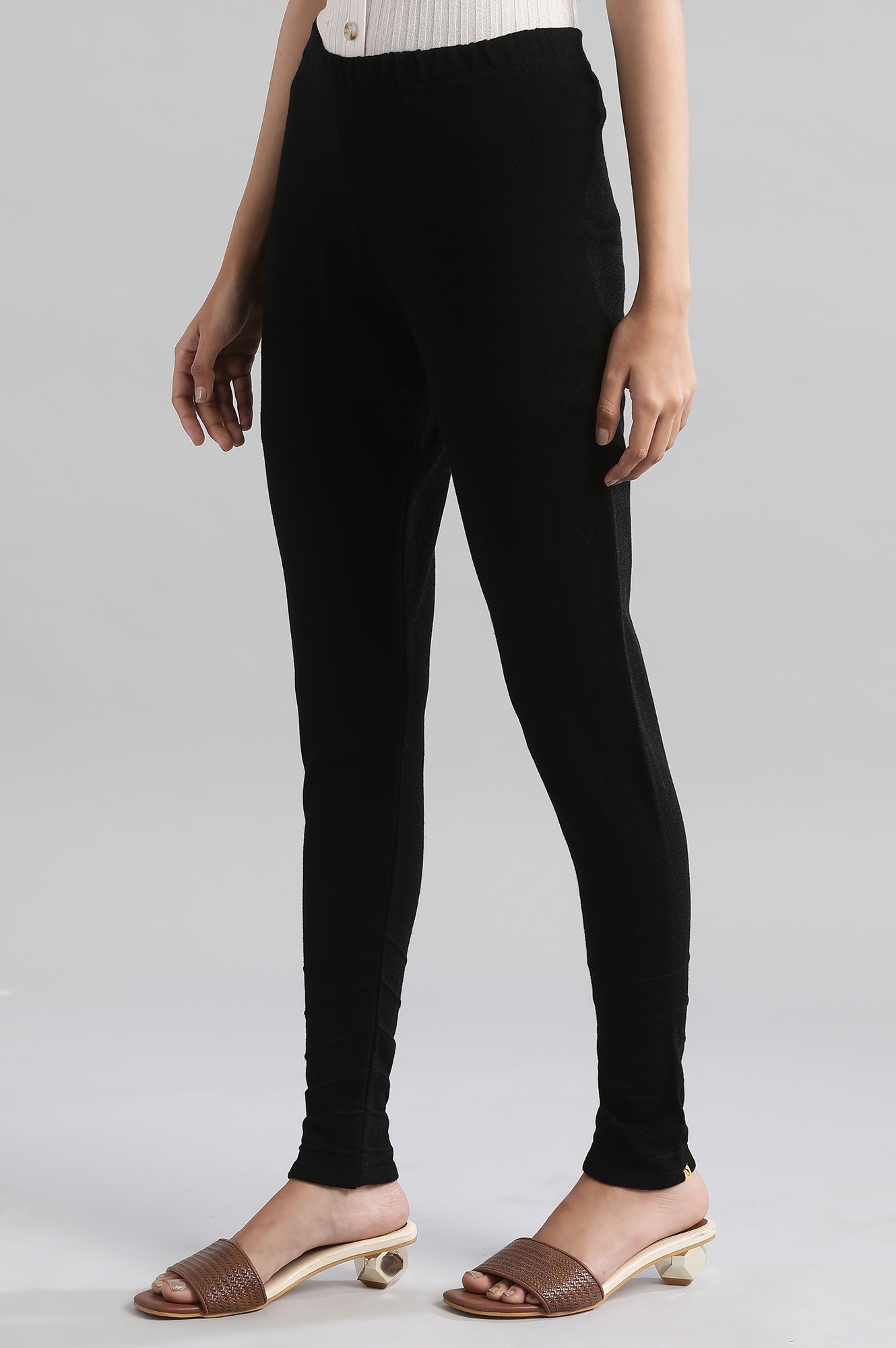 Black Solid Winter Tights