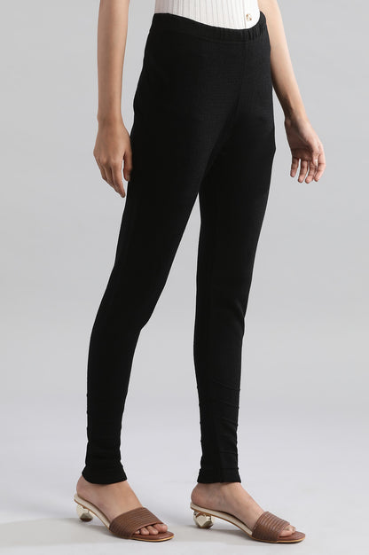 Black Solid Winter Tights